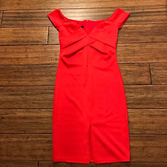 Sweetheart Neckline Dress Off The Shoulder Red - Picture 3 of 5